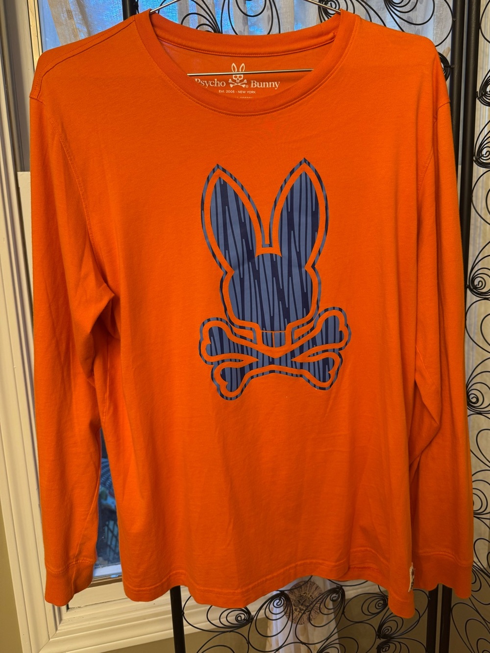 Psycho Bunny Men's Orange Graphic shirt XL